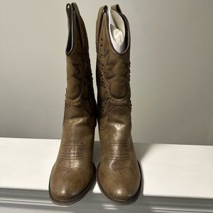 Bronze cowboy boots